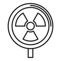 Biohazard radioactive icon, outline style