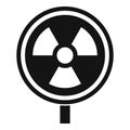 Biohazard radioactive icon, simple style