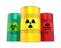 Biohazard, Radioactive and Poisonous Barrels Isolated