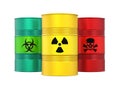 Biohazard, Radioactive and Poisonous Barrels Isolated