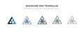 Biohazard risk triangular icon in different style vector illustration. two colored and black biohazard risk triangular vector