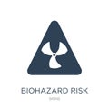 biohazard risk triangular icon in trendy design style. biohazard risk triangular icon isolated on white background. biohazard risk