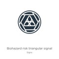 Biohazard risk triangular signal icon vector. Trendy flat biohazard risk triangular signal icon from signs collection isolated on