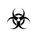 Biohazard sign. Black color icon isolated on white background. Vector illustration Royalty Free Stock Photo