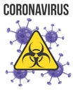 Biohazard sign with coronavirus. vector