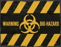 Biohazard Sign Grunge Tin Warning Stripes