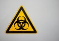 Biohazard sign on the laboratory wall isolated on clear background
