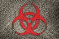 Biohazard sign on the metallic background Royalty Free Stock Photo