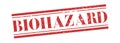 Biohazard stamp. Vector banner distressed. Biohazard vintage grunge sign in red ink Royalty Free Stock Photo