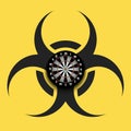 Biohazard symbol with dartboard Royalty Free Stock Photo