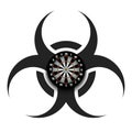 Biohazard symbol with dartboard Royalty Free Stock Photo