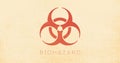 Biohazard symbol grunge rusty effect background vector illustration. epidemic risk danger sign. Virus protection Royalty Free Stock Photo