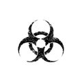 Biohazard symbol in grunge style isolated on white background. Vector illustration Royalty Free Stock Photo