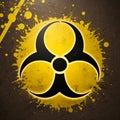 Biohazard symbol with grunge surface