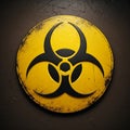 Biohazard symbol with grunge surface