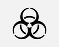 Biohazard Symbol Icon Bio Hazard Toxic Hazardous Danger Caution Vector Black White Silhouette Sign Graphic Clipart Royalty Free Stock Photo