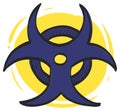 Biohazard symbol icon in color drawing