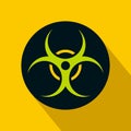 Biohazard symbol icon, flat style Royalty Free Stock Photo