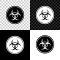 Biohazard symbol icon isolated on black, white and transparent background. Vector Royalty Free Stock Photo