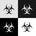 Biohazard symbol icon isolated on black, white and transparent background. Vector Royalty Free Stock Photo