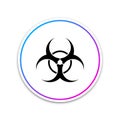 Biohazard symbol icon isolated on white background. Circle white button Royalty Free Stock Photo