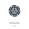 Biohazard symbol icon vector. Trendy flat biohazard symbol icon from signs collection isolated on white background. Vector Royalty Free Stock Photo