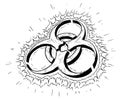 Biohazard Symbol Vector Cartoon Drawing