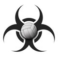 Biohazard symbol with volleyball ball