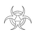 Biohazard vector line icon.