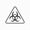 Biohazard warn symbol on transparent sign. Isolated chemical hazard icon. Biological danger warn. Radiation caution zone. Vector Royalty Free Stock Photo