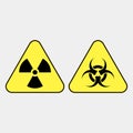 Biohazard warning icon. Gray background. Vector illustration Royalty Free Stock Photo