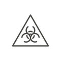 Biohazard warning icon vector. Line virus symbol isolated. Trend