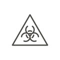 Biohazard warning icon vector. Line virus symbol isolated. Trendy flat caution outline ui sign desi