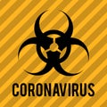 Biohazard warning sign. Danger and biohazard label sign Coronavirus outbreak. Disease prevention, control and management