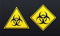 Biohazard warning sign. Warning toxic signboard. Illustration vector