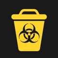 Biohazardous waste - Dustbin and garbage can with symbol of biohazard and biological hazard