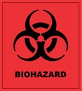 Biohazzard logo vector illustration isolated in red background