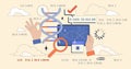 Bioinformatics as computer usage for DNA analytics tiny neubrutalism concept