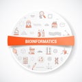 bioinformatics concept with icon concept with round or circle shape for badge