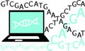 Bioinformatics concept illustrated by data analysis of biological and genomic data