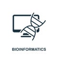 Bioinformatics icon. Monochrome sign from bioengineering collection. Creative Bioinformatics icon illustration for web