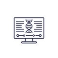 bioinformatics icon with dna and computer