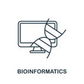 Bioinformatics icon. Line element from bioengineering collection. Linear Bioinformatics icon sign for web design