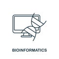 Bioinformatics icon. Line element from bioengineering collection. Linear Bioinformatics icon sign for web design