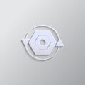 bioinformatics, icon paper style. Grey color vector background