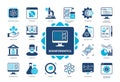 Bioinformatics solid icon set