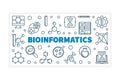Bioinformatics vector illustration or banner in thin line style