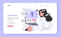 Bioinformatics web banner or landing page. IT medical service, computation