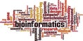 Bioinformatics word cloud Royalty Free Stock Photo