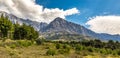 Biokovo Mountain And Trees-Makarska, Croatia Royalty Free Stock Photo